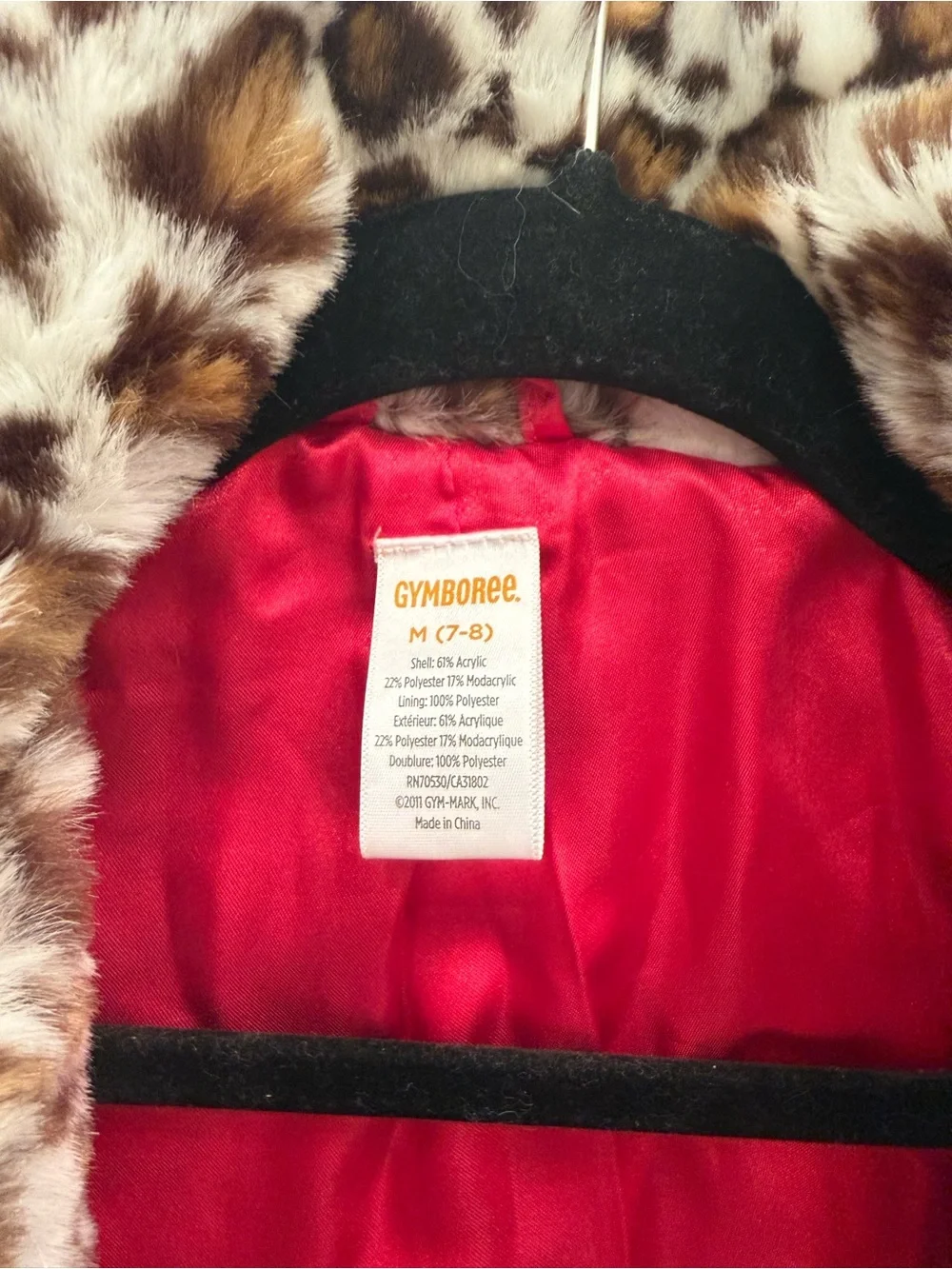 Gymboree faux fur leopard coat